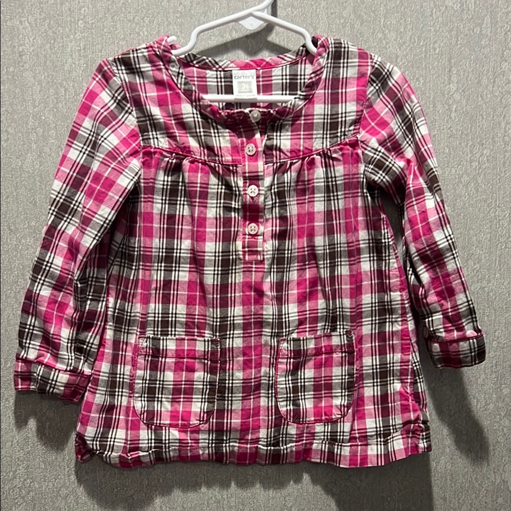 Carter's Pink and White Long Sleeve Tee